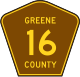 Greene County Route 16 sign in Catskill / Adirondack colors, Hunter, NY