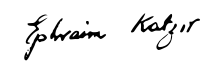 Katzir, Ephraim signature.svg