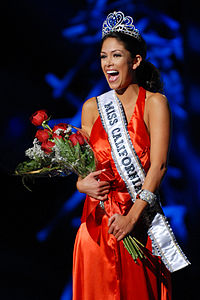 Nicole Johnson, on-stage after being crowned Miss California USA 2010