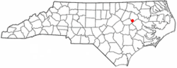 Location of Macclesfield, North Carolina