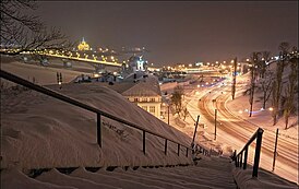 Вид Благовещенского монастыря и Стрелки с откоса