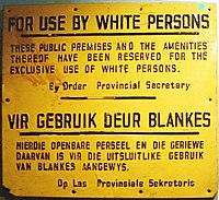 Apartheid sign