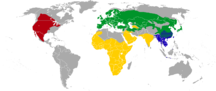 Range of badgers grouped by genera