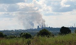 View towards the City of Kitwe, Zambia