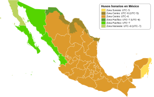 Zonas horarias de México