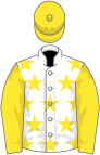 White, yellow stars, sleeves and cap