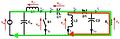 With S1 open current through L1 (green) and current through L2 (red) produce current through the load