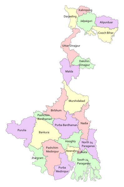 File:WestBengalDistricts numbered.svg