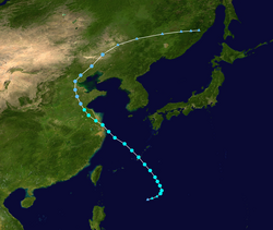 強烈熱帶風暴安比的路徑圖