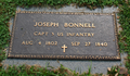 Cemetery Marker at Joseph Bonnell's Grave.