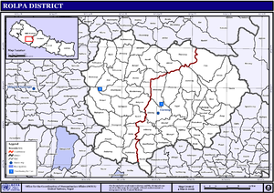 Map of the Village Development Committees in Rolpa District