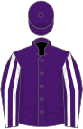 Purple, white striped sleeves