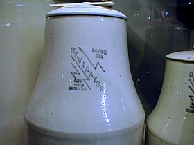 Revigorator, 1929, pottery crock lined with radioactive ore that emitted radon; drinking water in such a crock was considered curative.