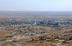 An aerial view of Baikonur