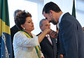 President of Brazil (2011 - 2015) Dilma Rousseff and Prince Felipe of Spain during her inaugural ceremony on January 1, 2011