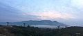 Mudung Batu Bora from Long Luar, new Penan village resettlement, sago palm trees are visible in the Panoramic view of Plieran