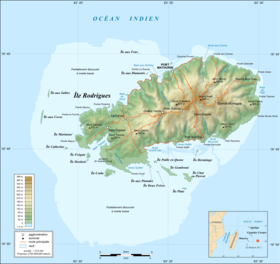 Mapa topográfico de la isla