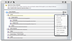 The OpenCms sitemap editor