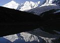 Reflection of Diran Peak from Taghafari base camp