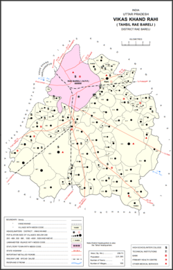 Map showing Bhadokhar (#509) in Rahi CD block