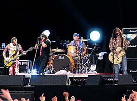 The band in 2006 at Pinkpop. From left: Flea, Anthony Kiedis, Chad Smith, John Frusciante