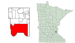 Location in Ramsey County and the state of Minnesota.