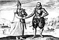 Image 26A 17th-century engraving of Dutch explorer Joris van Spilbergen meeting with King Vimaladharmasuriya in 1602 (from Sri Lanka)