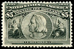 Columbus postage issued at the Exposition