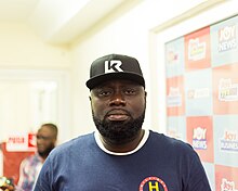 DJ Black at a press conference in Panama City, Panama