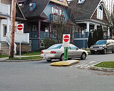 A motorist disregards a directional closure (a two-lane roadway with one terminus converted to one-way access)