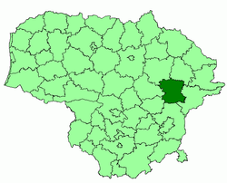 Location of Molėtai district municipality within Lithuania