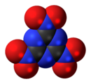 Space-filling model of the trinitrotriazine molecule