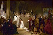 John Gadsby Chapman, Baptism of Pocahontas (1840), on display in the Rotunda of the U.S. Capitol.