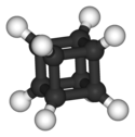 A schematic depiction of a cubane molecule.