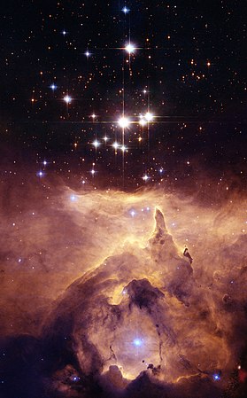 圖為由哈伯太空望遠鏡所拍攝的疏散星團Pismis 24-1：NGC 6357的"核"。