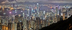 View at night from Victoria Peak