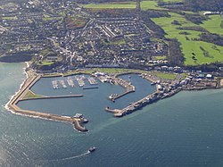 Aerial photo of Howth and harbour