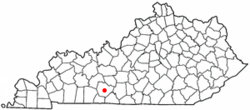 Location of Bowling Green within Warren County in Kentucky.