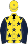 Yellow, dark blue stars and sleeves, yellow cap