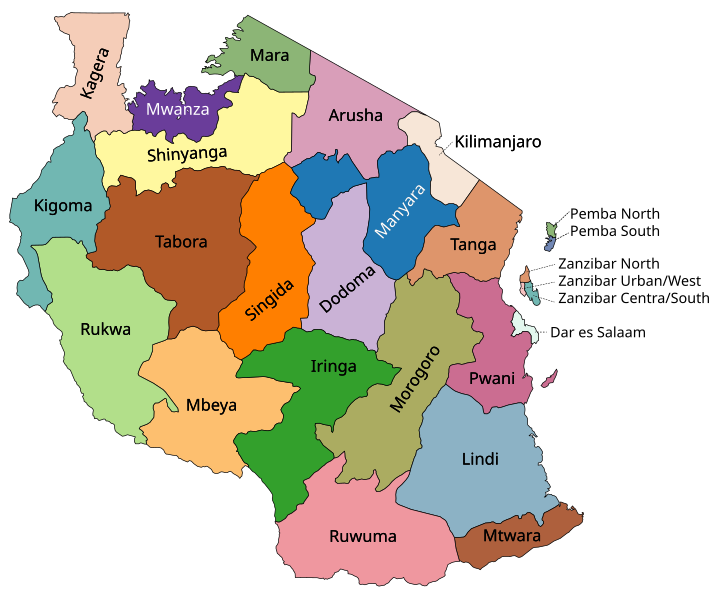 File:Tanzania regions.svg