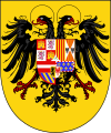 This is the imperial Coat of arms of Charles V, Holy Roman Emperor. From the time of Otto the Great onward, the various German princes elected one of their peers as King of the Germans, after which he would be crowned as emperor by the Pope. The last emperor to be crowned by the pope was Charles V; all emperors after him were technically emperors-elect, but were universally referred to as Emperor.