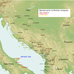 Approximate area settled by Illyrians in antiquity.