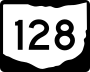 State Route 128 marker