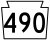 Pennsylvania Route 490 marker