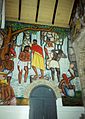 A mural (1951) depicting the baptism of Jesus in a typical Haitian rural scenery, Cathédrale de Sainte Trinité, Port-au-Prince, Haiti.