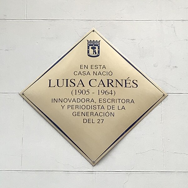 Archivo:Aquí nació Luisa Carnés.jpg