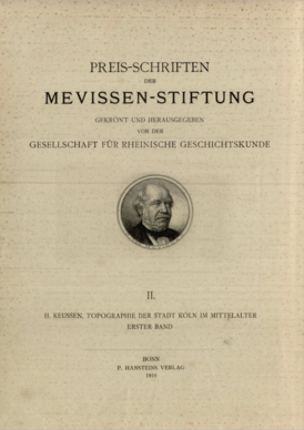 Титульный лист главной работы Койссена «Топография города Кёльн в Средневековье»