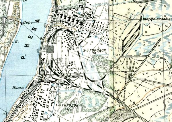 Посёлок Невдубстрой на карте 1941 года