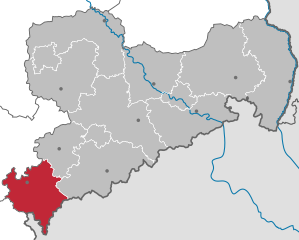 Lage des Vogtlandkreises in Sachsen