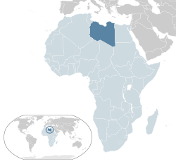 Location of Libya (dark blue) – in Africa (light blue & dark grey) – in the African Union (light blue)